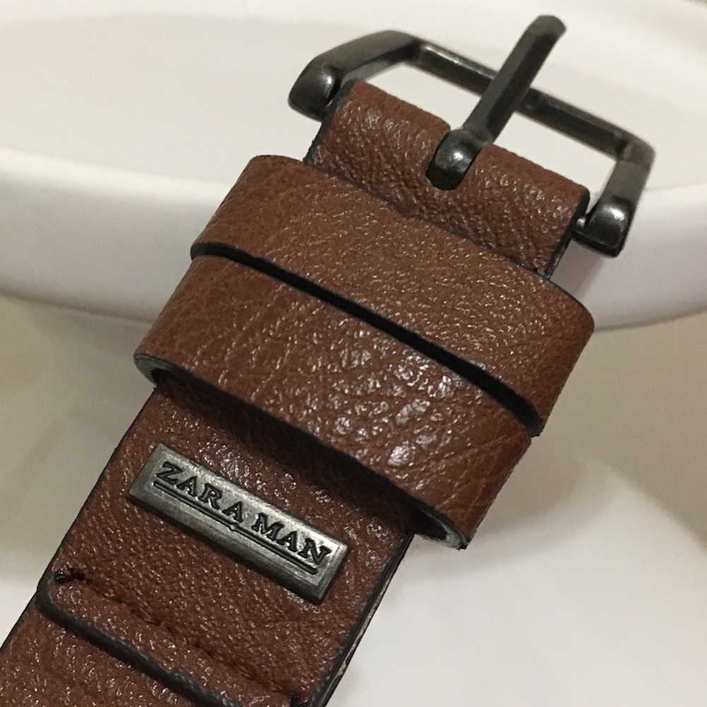 Zara Man 42” Leather Belt Brown Unisex! 💥